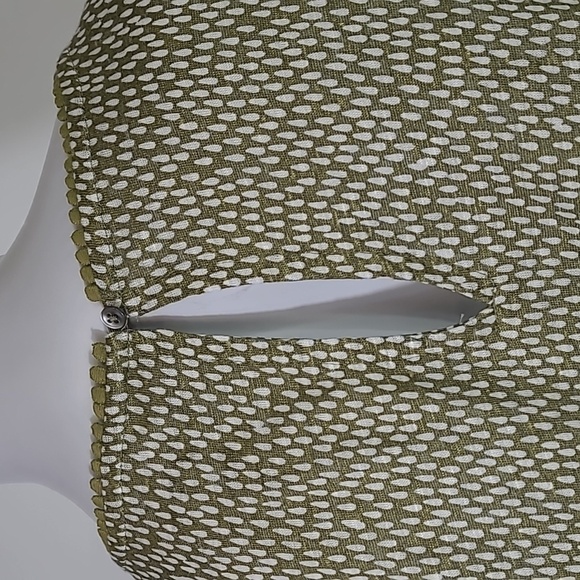 Loft SZ Small Top Green & White 100% Linen Cap Sleeve Lightweight - Picture 4 of 8